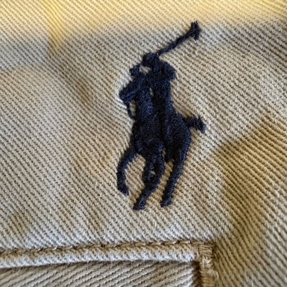 Polo Ralph Lauren Chino Shorts Men 31x10 Khaki Tan Flat Front Cotton Twill Pony - Picture 11 of 13